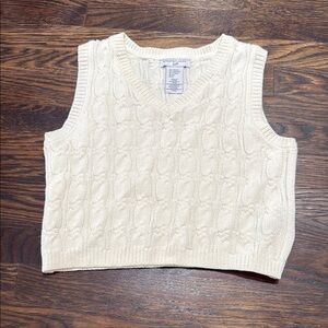 Sincerely Jules Ivory Cable Knit Vest